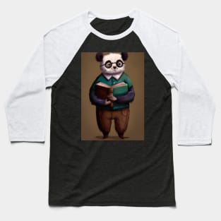 Librarian Panda Baseball T-Shirt